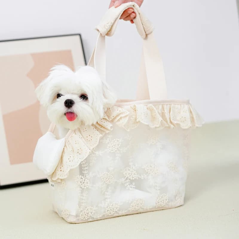 Onecute – Sac de transport pour animaux de compagnie en dentelle, sac à main à bandoulière pour chio