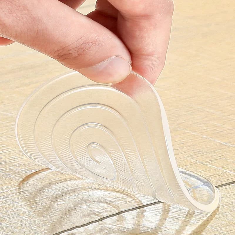 Tapis antidérapant Transparent en Silicone pour meubles, 4 pièces, pour Table, canapé, Patch adhésif