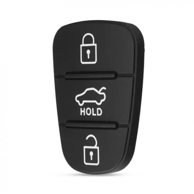 Coque de clé télécommande de voiture à 3 boutons, coussinet en caoutchouc adapté à Hyundai Solaris A