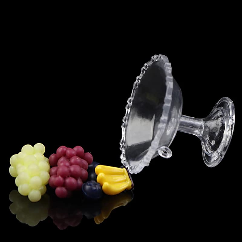 Ensemble d'exposition de mini desserts et de fruits pour maison de poupée 1:12, support à gâteaux de
