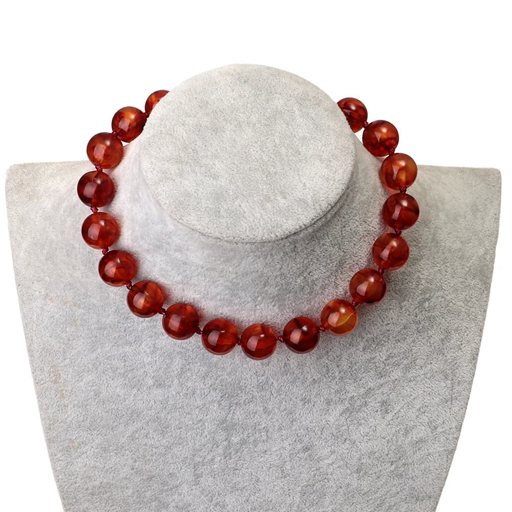 Collier ras du cou multicolore pour femmes, grandes perles rondes, tendance, acrylique, perles géomé