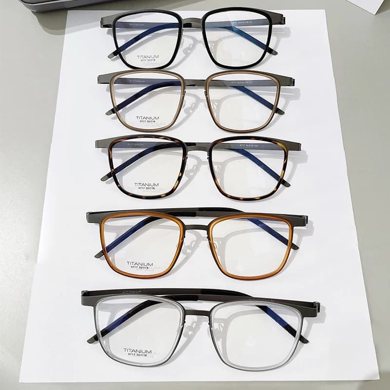Danemark Designer Réplique Rétro Carré Pur Titane Cadres Acétate Anneau Lunettes Homme Femme Sans Vi