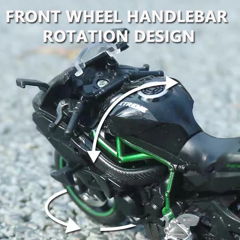 Modèle de moto moulé sous pression Ninja hx816 H2R 1:18, jouet absorbant les chocs réalisable pour e
