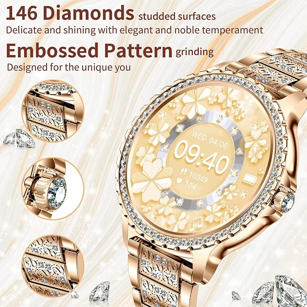 Montre intelligente à écran AMOLED pour femme, fréquence cardiaque, oxygène sanguin, bracelet pour f