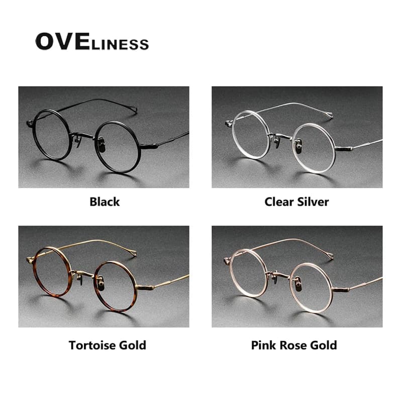 Monture de lunettes en titane pur hommes Vintage rond nouvelle marque Design montures de lunettes fe