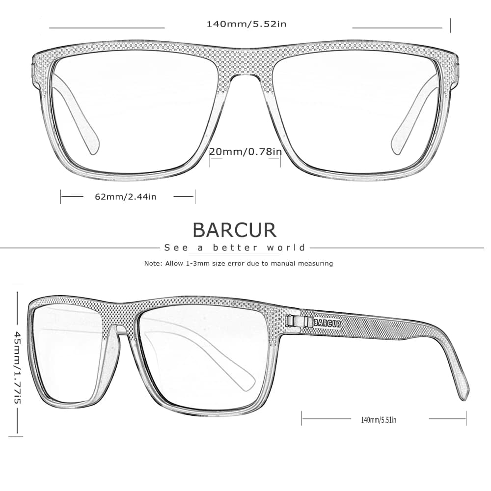BARCUR hommes lunettes de soleil polarisées TR90 léger pêche voyage lunettes de soleil femmes lunett