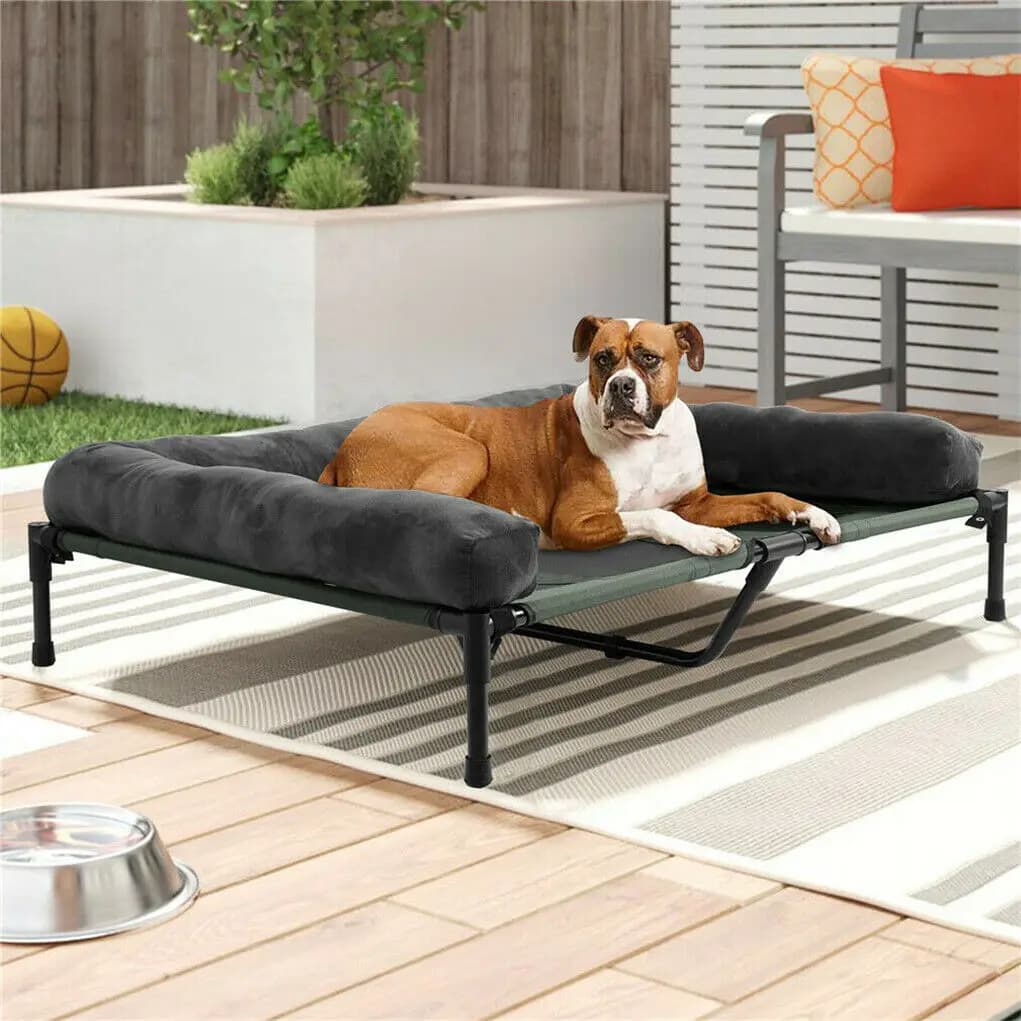 Lit SuréWerd'Niket d'Extérieur pour Chien et Chat, avec Poignées, Traversin Amovible en Peluche, Ref