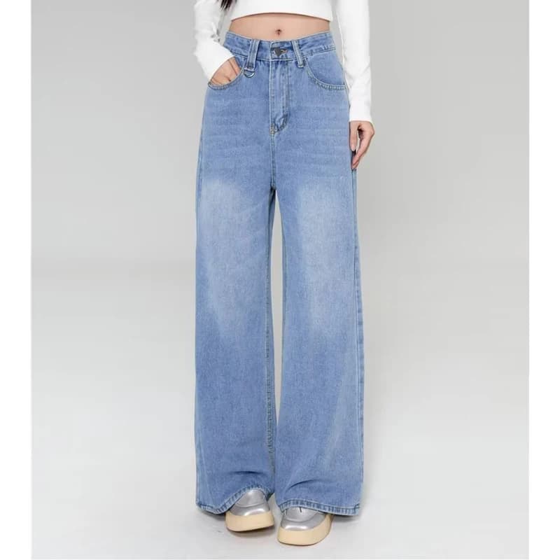 Été hommes Baggy jean unisexe Vintage Style américain droit jambe large Denim pantalon marque de mod