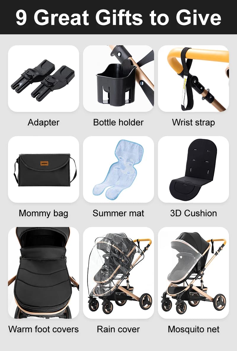 Poussette bébé 3 en 1, système de voyage, landau léger pour nouveau-nés, tout-terrain, compacte et p