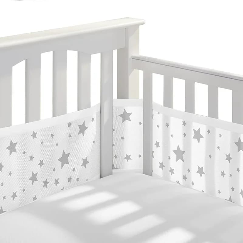 Doublure de lit en maille respirante pour lit de bébé, garde-corps en coton, pare-chocs épais, prote