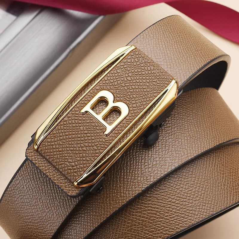 La nouvelle boucle sans dents boucle automatique ceinture hommes style décontracté affaires tout-mat