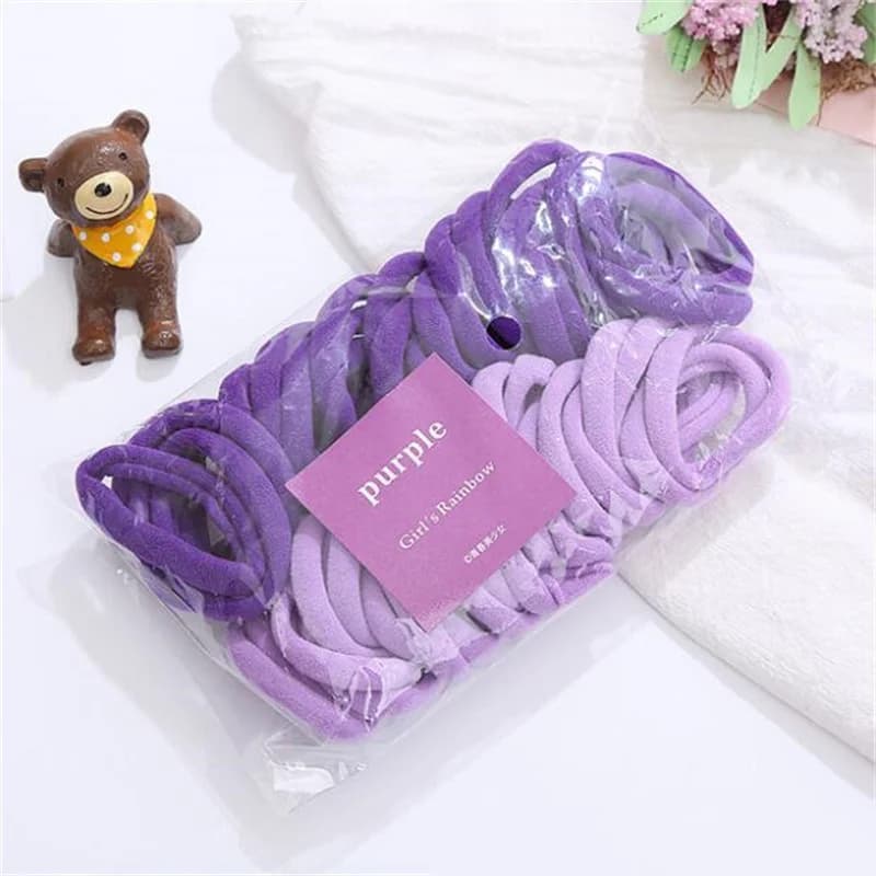 50pcs noir élastique bandeau de cheveux ligues cravates Colets chouchous ressorts gomme accessoire p