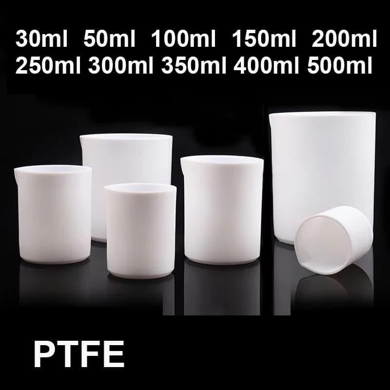 Bécher en PTFE, bécher F4, capacité 30ml-500ml, tasse à mesurer, résistance aux acides et aux alcali