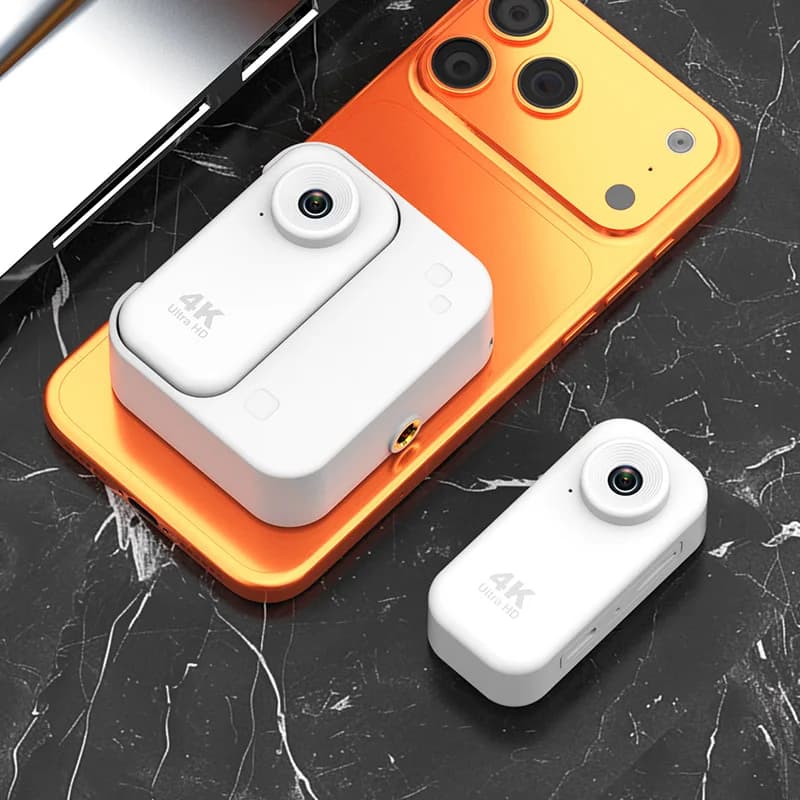 Caméra miniature 4K Ultra-HD, caméra d'action, vlogging, stabilisation d'image, vue à la première pe