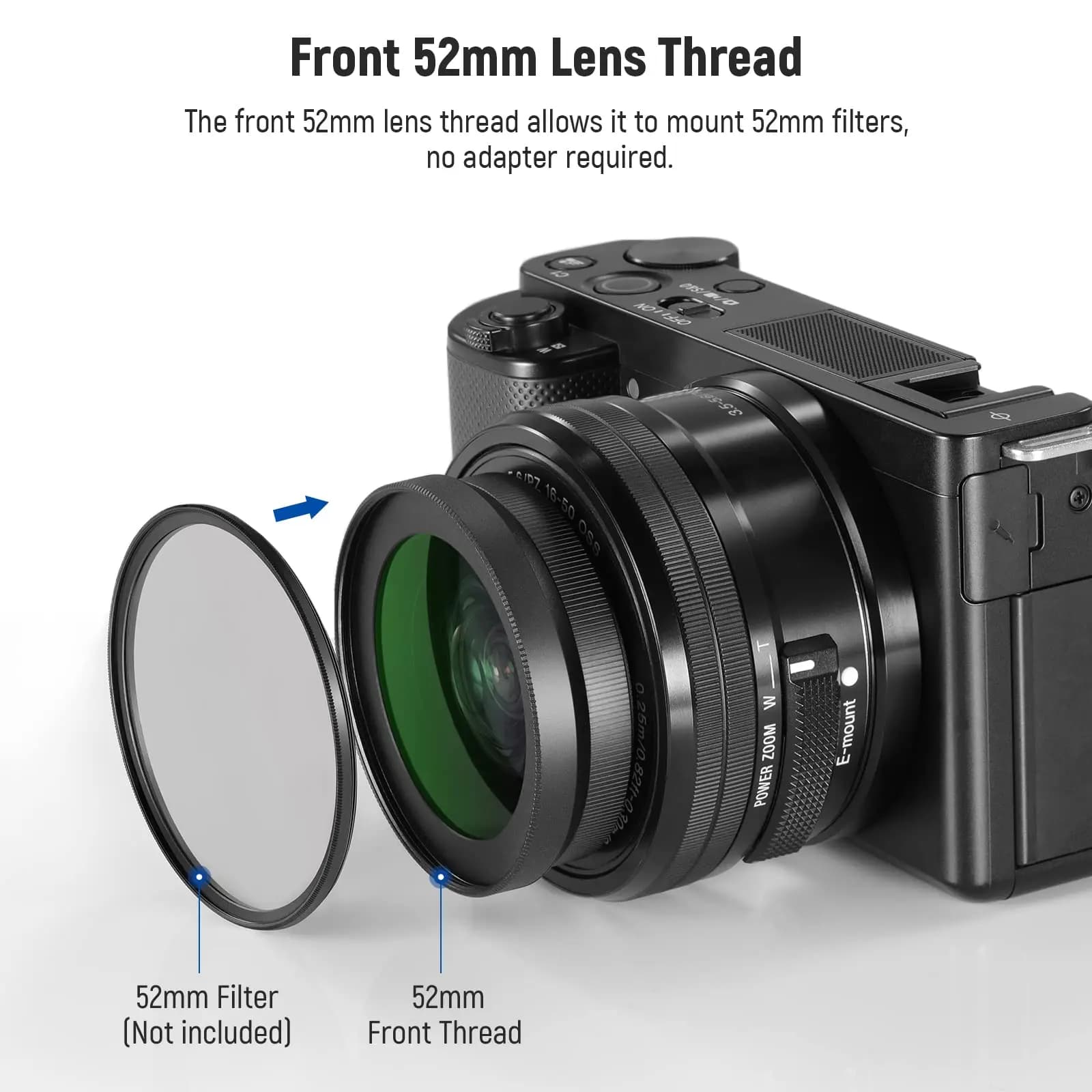 NEEWER 40.5mm HD objectif grand Angle pour Sony ZV-1F ZV-E10 A5000 A6000, 2 en 1 18mm grand Angle et