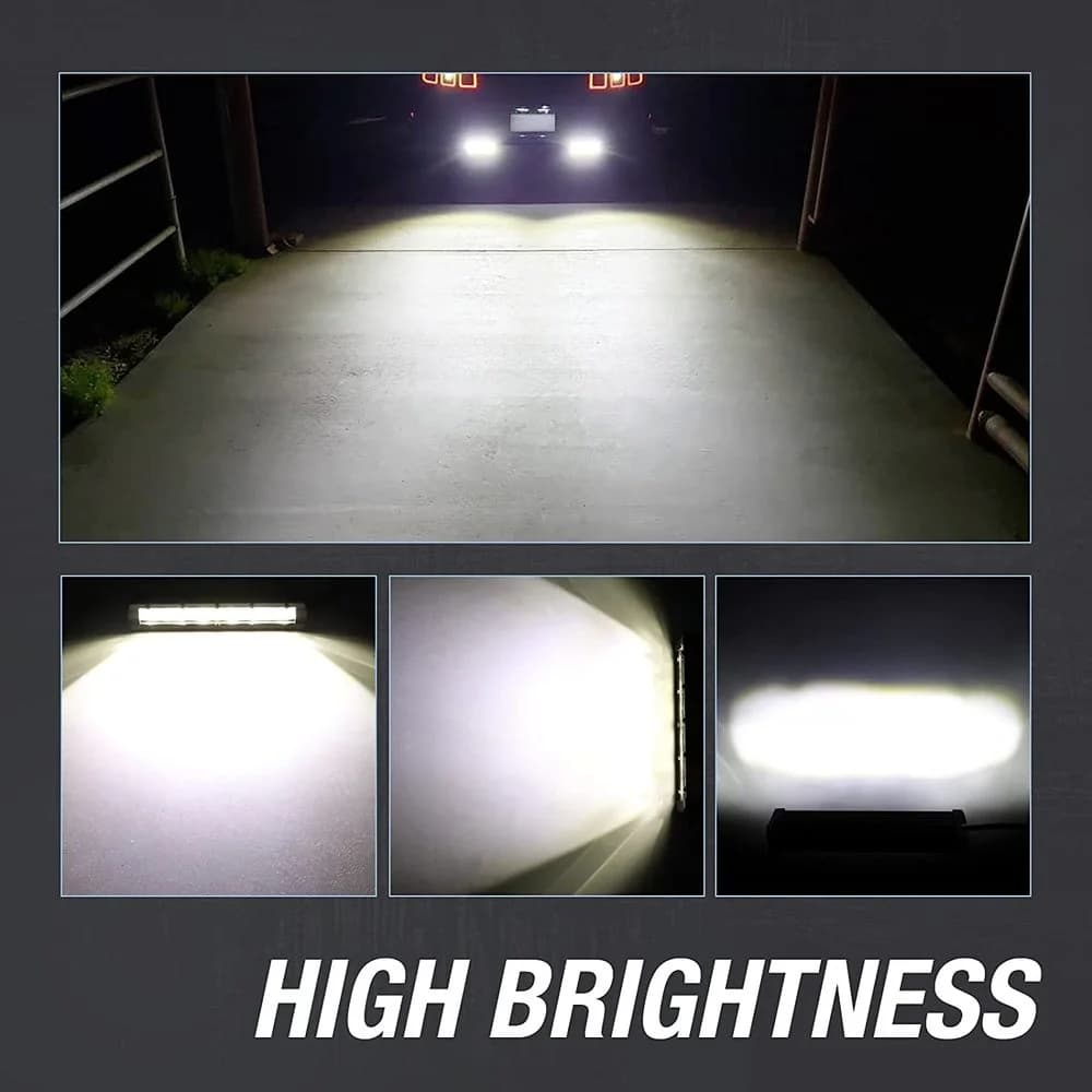 8D 8 "12V 24V projecteur barre lumineuse LED tout-terrain mince Barra LED barre lumineuse de travail
