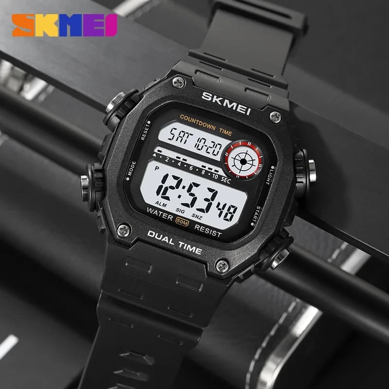 SKMEI 2126 montres de sport pour hommes étanche chronomètre alarme LED affichage numérique compte à 