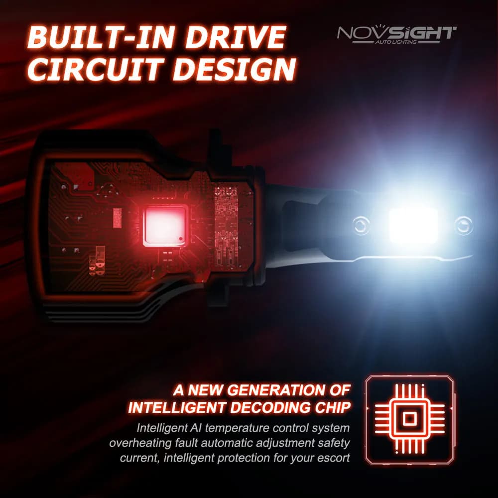 NOVSIGHT Led phare de voiture H1 H3 H4 H7 H11 H8 H9 H13 9005 HB3 9006 HB4 9007 9003 72W 10000LM 6000