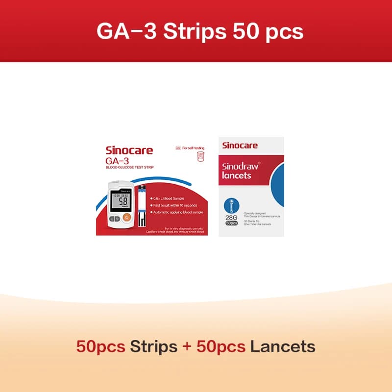 [50/100/200/300/400 pièces] Bandelettes de test de glycémie Sannuo Sinocare en flacon pour moniteur 