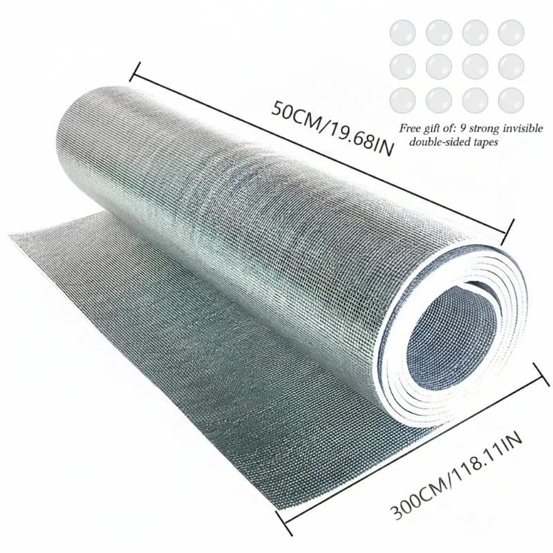 1 rouleau de papier d'aluminium réfléchissant Double face, 3.5mm-50x300cm, isolation en coton, idéal
