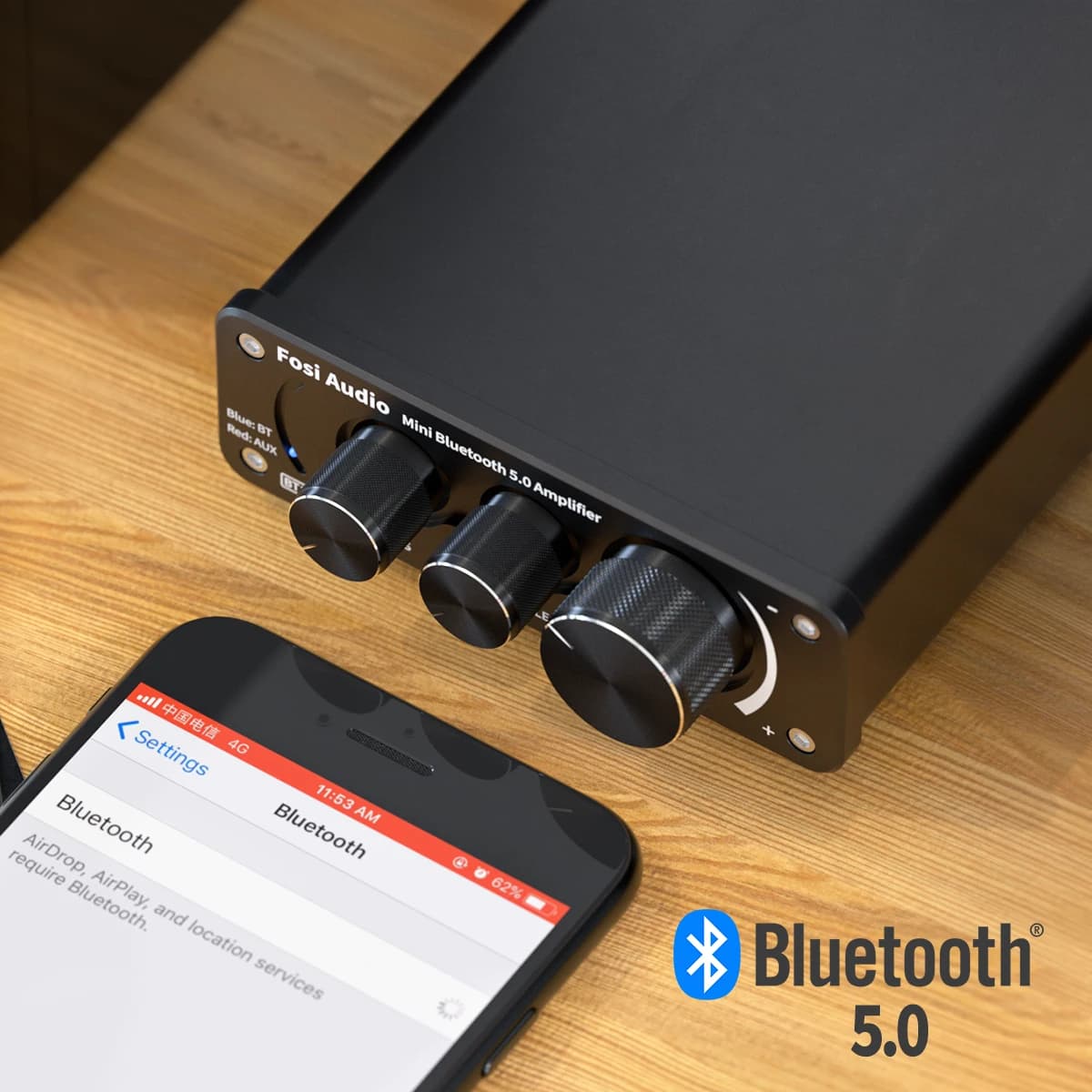 Fosi Audio BT10A Mini amplificateur Bluetooth 2 canaux pour haut-parleurs domestiques aigus et basse