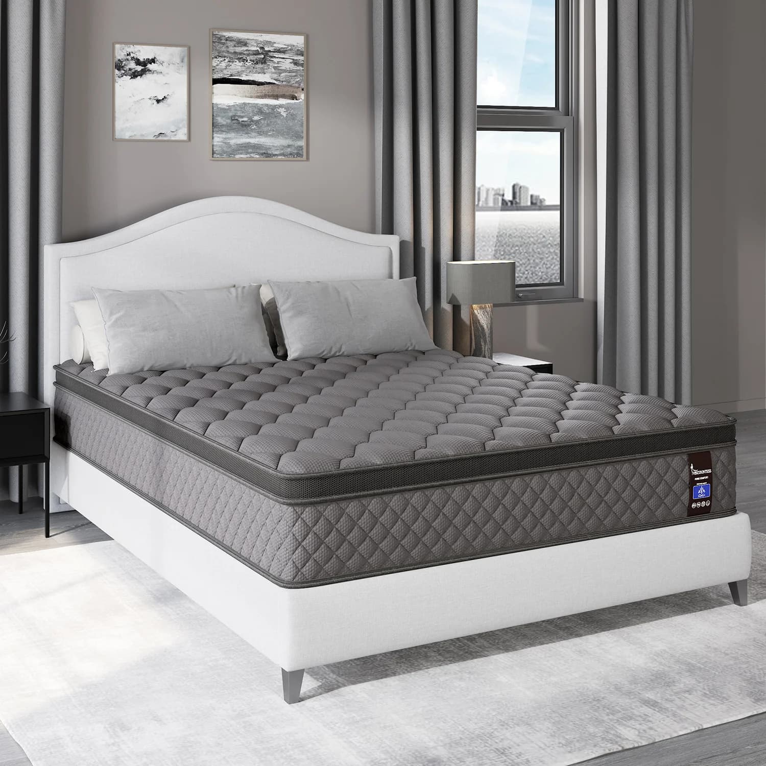 Matelas double Queen King Size 10 "12" 14 " dans une boîte en mousse à mémoire de forme à ressorts h