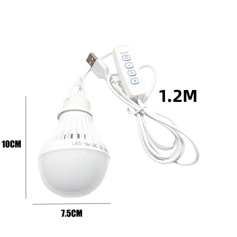 Lampe de camp LED USB à intensité variable, ampoule d'urgence, batterie externe, lampe de travail, b