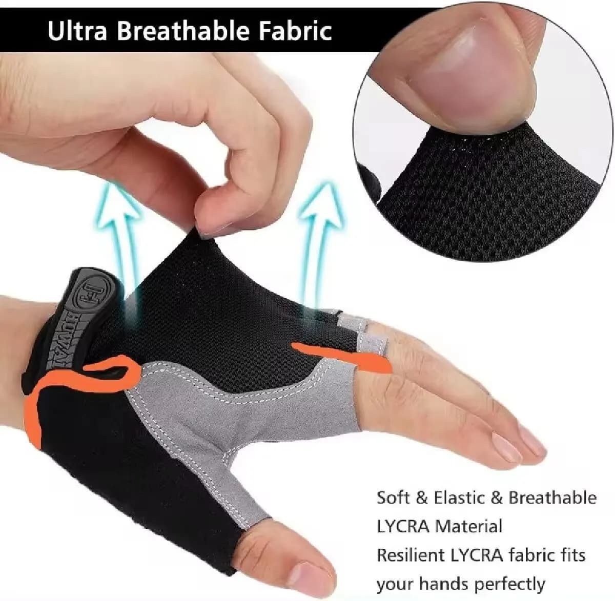 Gants de cyclisme antidérapants, respirants, demi-doigts, pour vélo vtt, mitaines de Sport, gants de