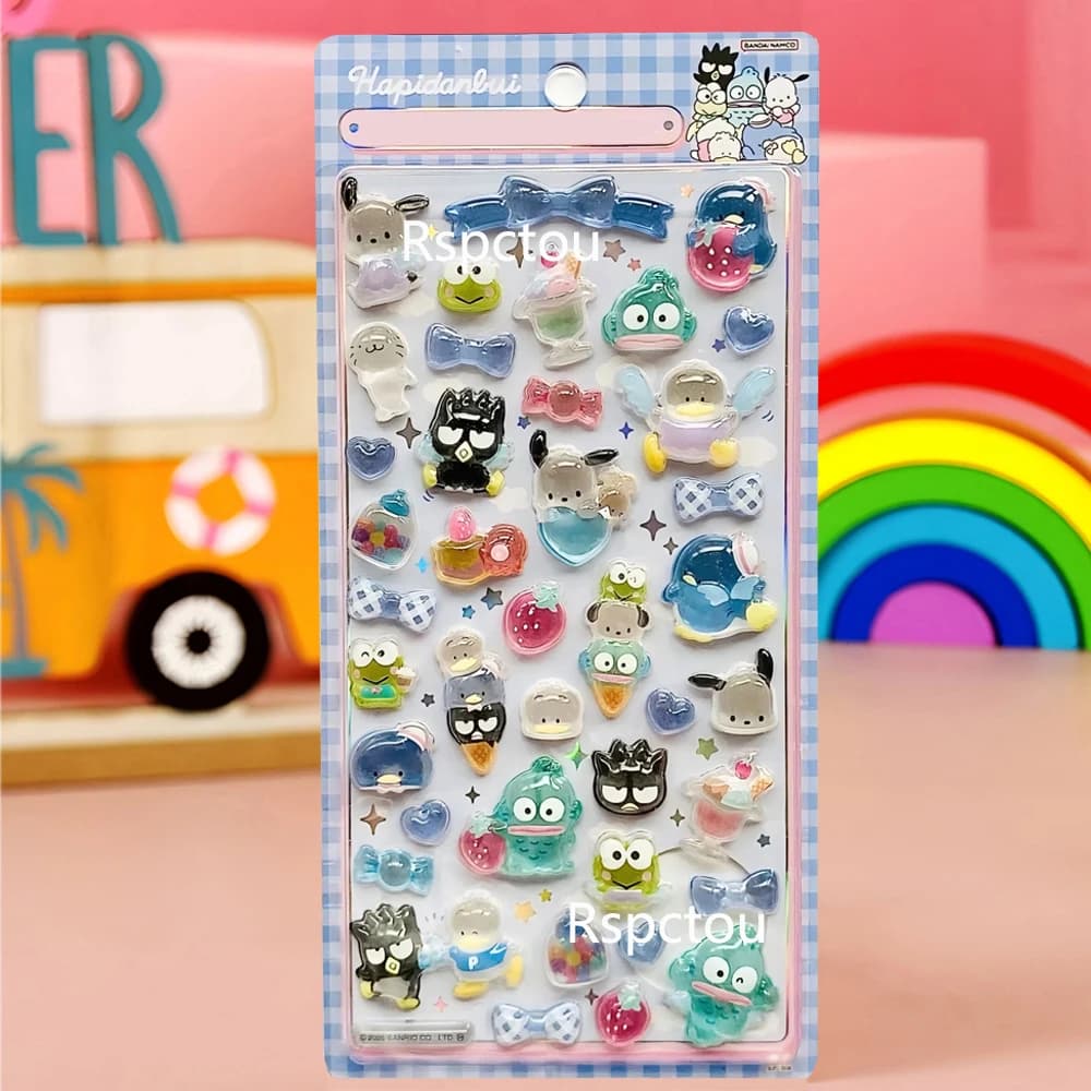 Sanrio – autocollants 3D en Relief, mignons, esthétiques Kuromi cannelle ma mélodie, gelée, décorati