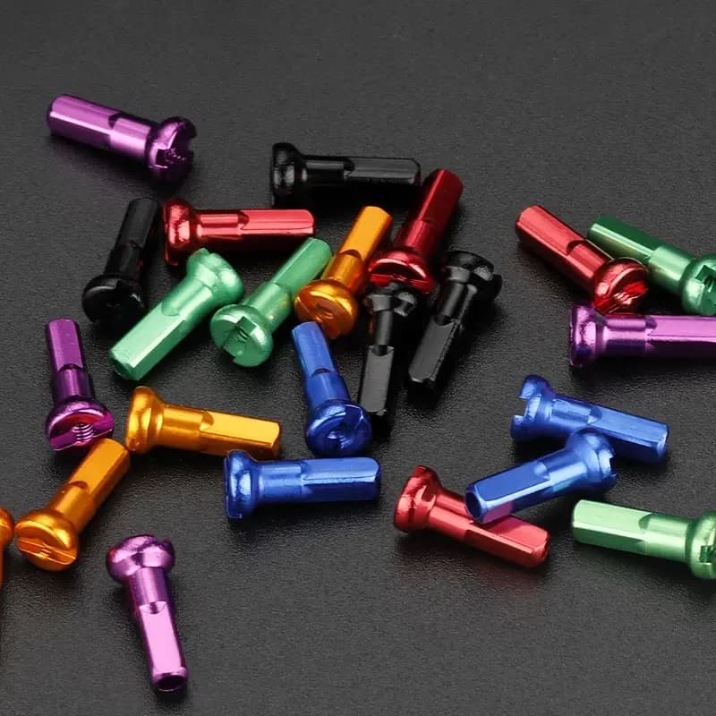 50/20 pièces écrous à rayons en alliage d'aluminium anodisé usiné CNC 14G 14mm bouchons de roue de v
