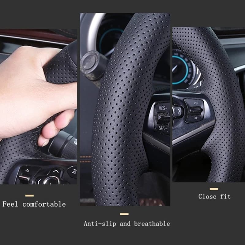 Juste de volant de voiture en cuir véritable non ald cousue à la main, rouge et noir, Lexus NX 250 N