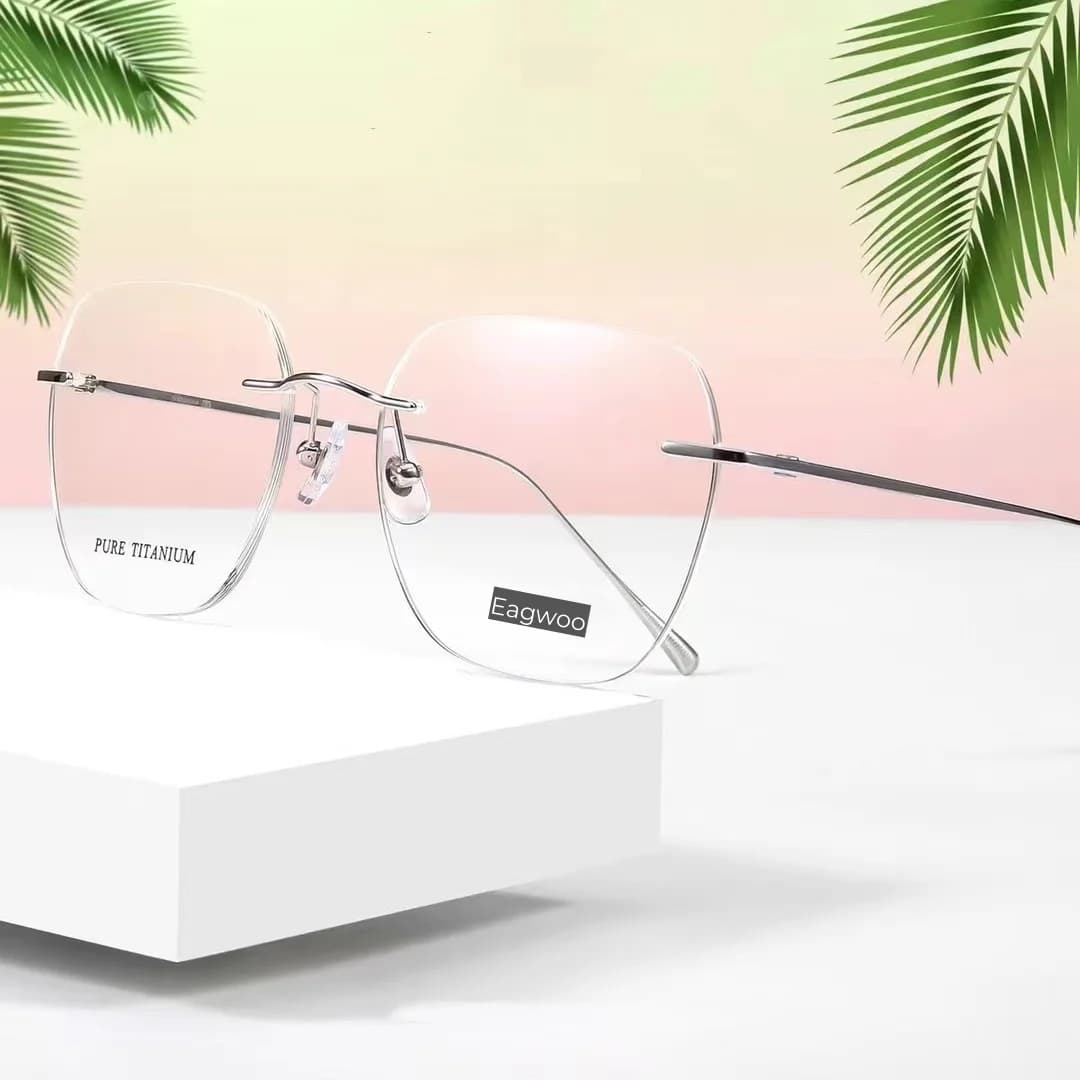 Lunettes de vue sans monture en titane pur, lunettes sans cadre, lunettes pour contrevenants, longue