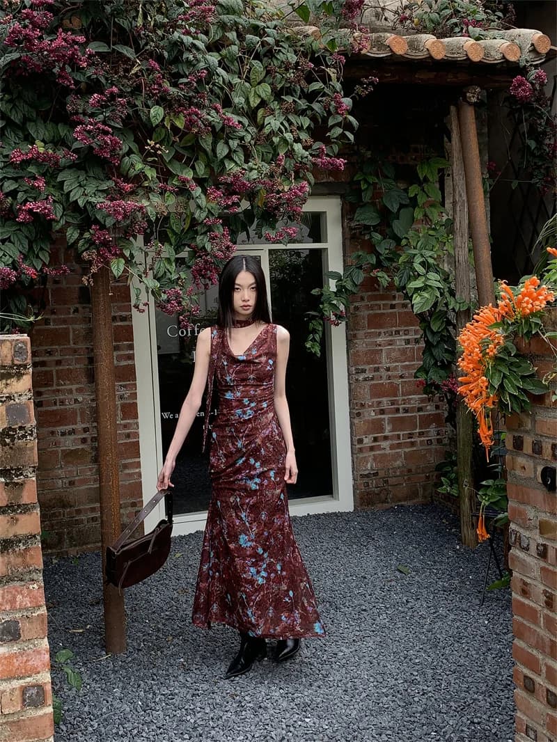 Contest ERART-Robe mi-longue à capuches florales pour femmes, robe trapèze avec batterie, nouvelle c