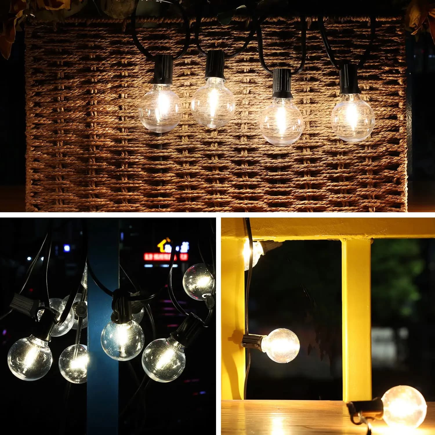 Guirlande lumineuse Led Vintage G40, ampoule de remplacement, 1W, Globe incassable en plastique, Min