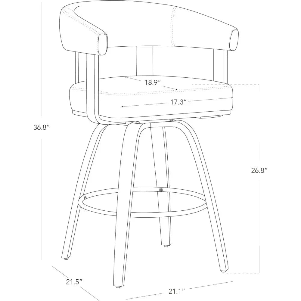 Ensemble de 2 tabourets de bar pivotants à hauteur de comptoir, tabourets de bar rembourrés avec dos