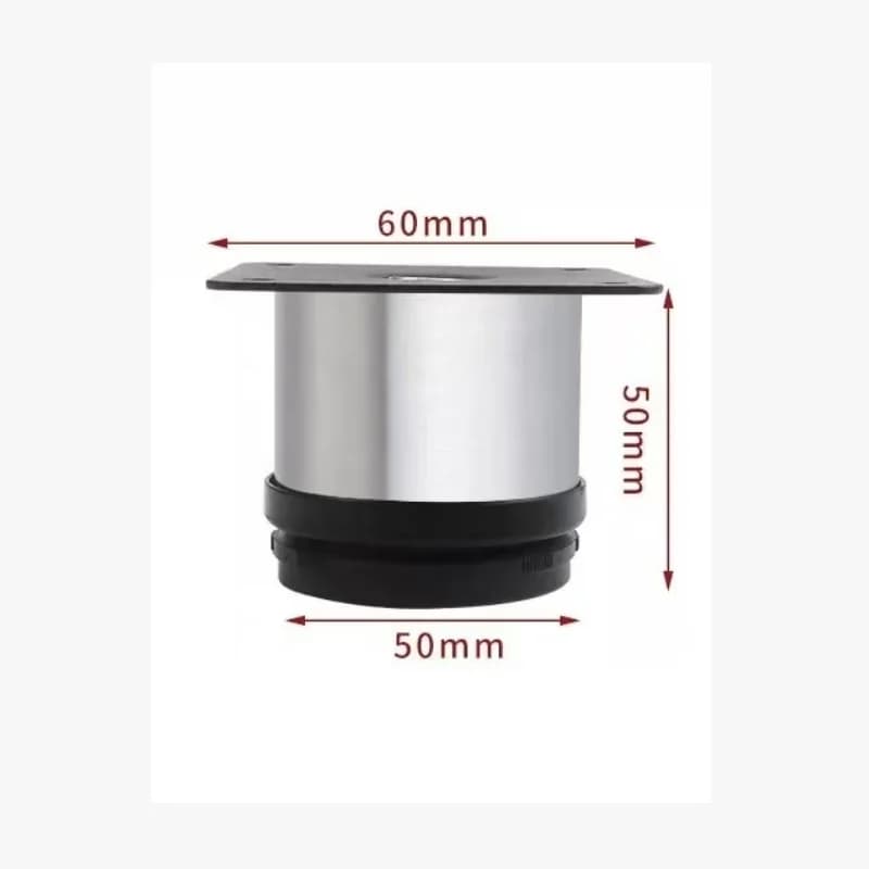 Pied de meuble réglable noir en acier inoxydable, meuble de canapé, pieds de support, lit TV, table 