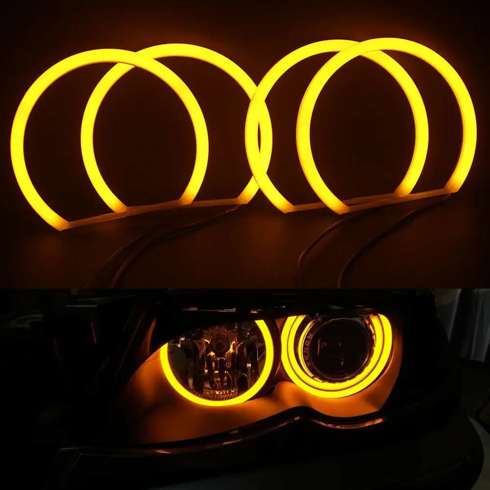 4X131MM Jaune.ambre.rouge.bleu.vert. Anneau Halo en coton léger SMD LED, yeux d'ange pour BMW E36 E3