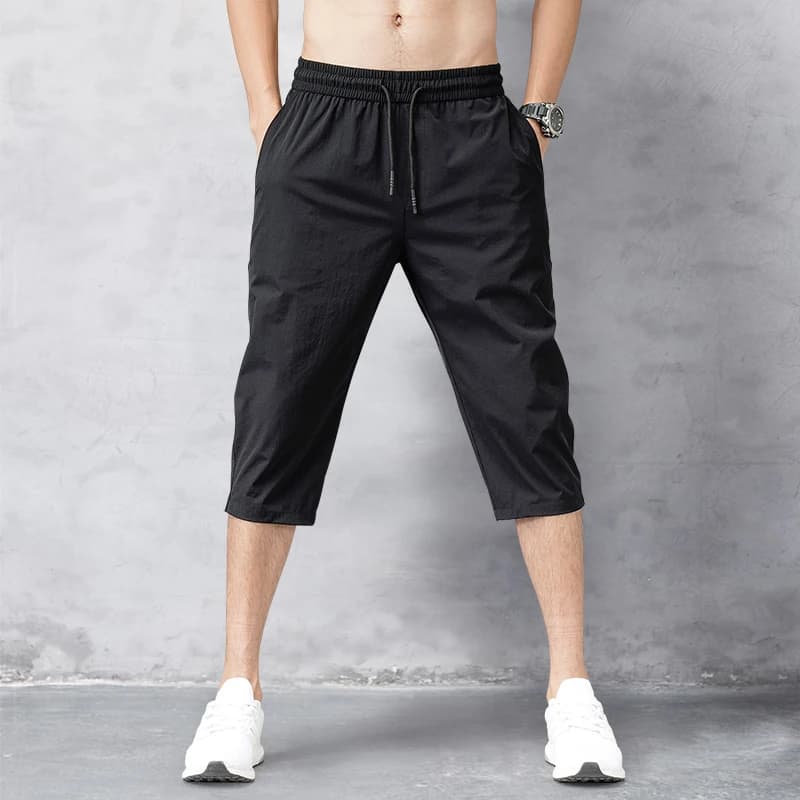 Pantalon court d'été pour hommes, pantalon extensible respirant au toucher glacé, short polyvalent d