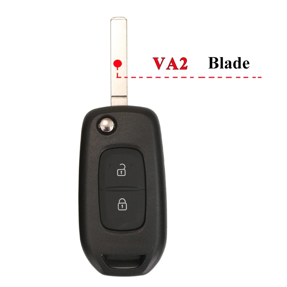 Jingyuqin-Coque de clé de voiture à distance rabattable à 2 boutons, étui pour Renault Dacia Logan 2