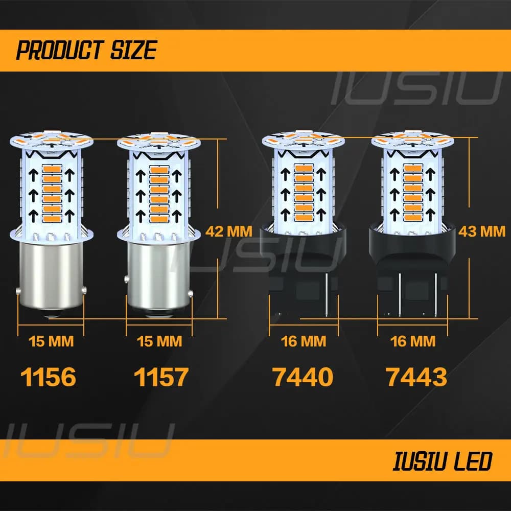 IUSIU 2 pièces Flash P21W 1156 BA15S 1157 ampoule Led stroboscopique BAY15D T20 7440 7443 P21/5W rou