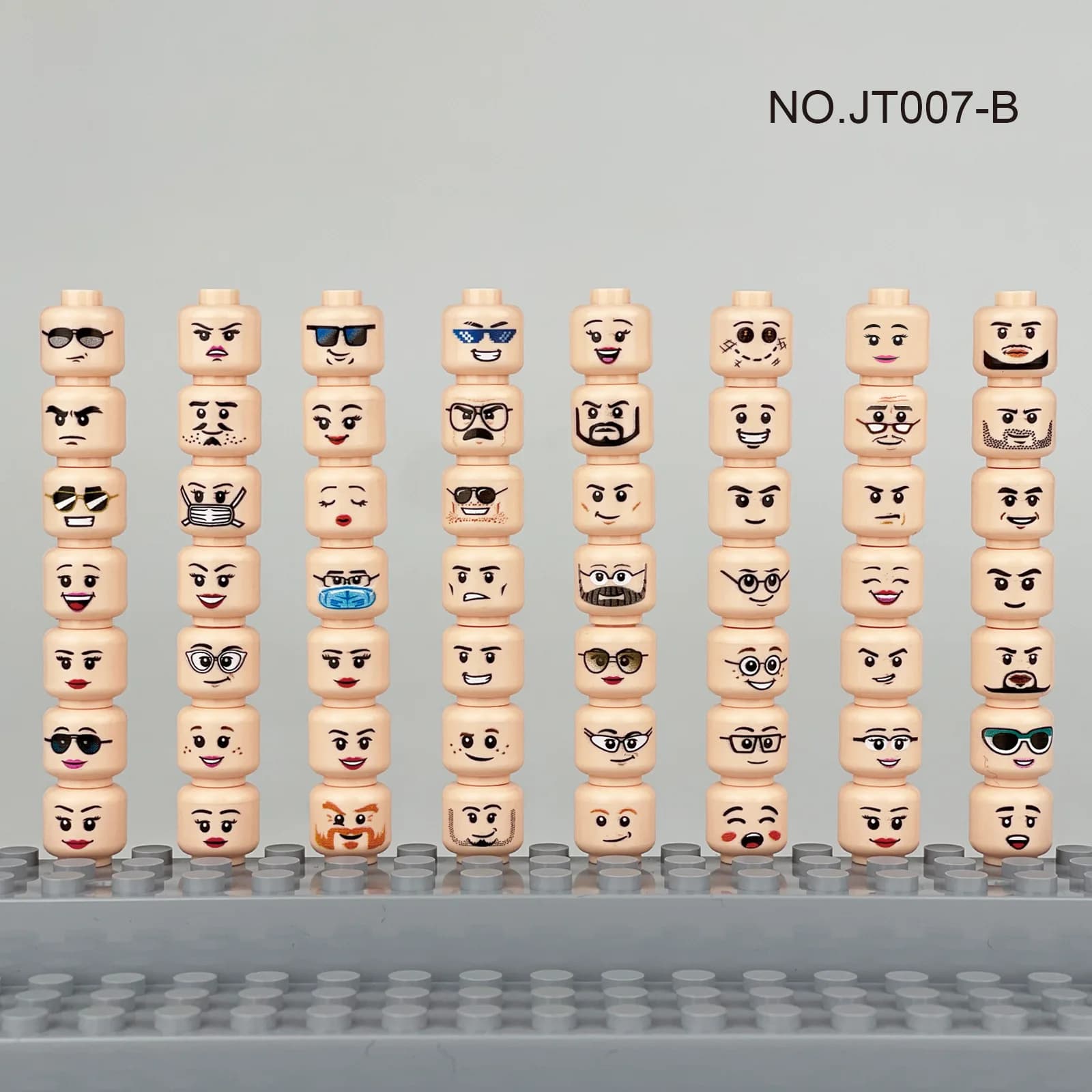 56 pcs/lot Figure tête visages créatif rire cri mignon Expression faciale briques à monter soi-même 