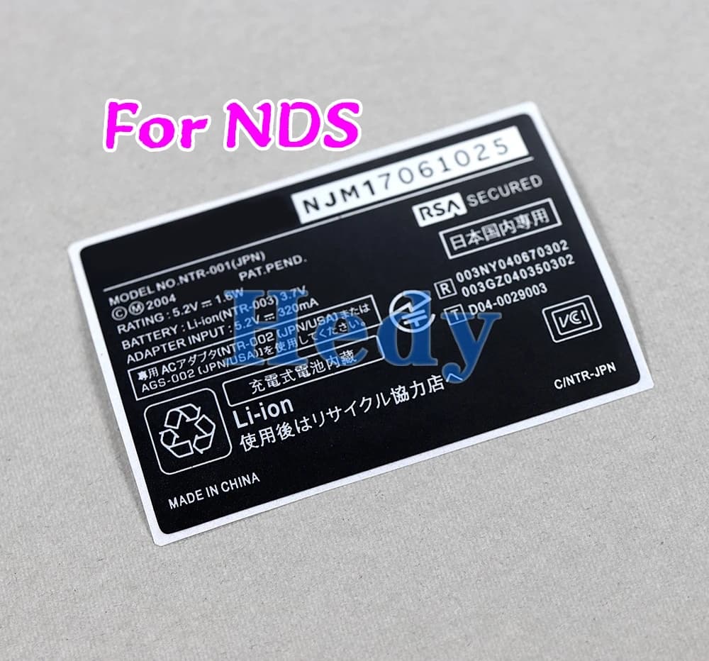 5 pièces pour NDSL NDSi XL NDS contrôleur autocollant arrière boîtier coque étiquette joint code à b