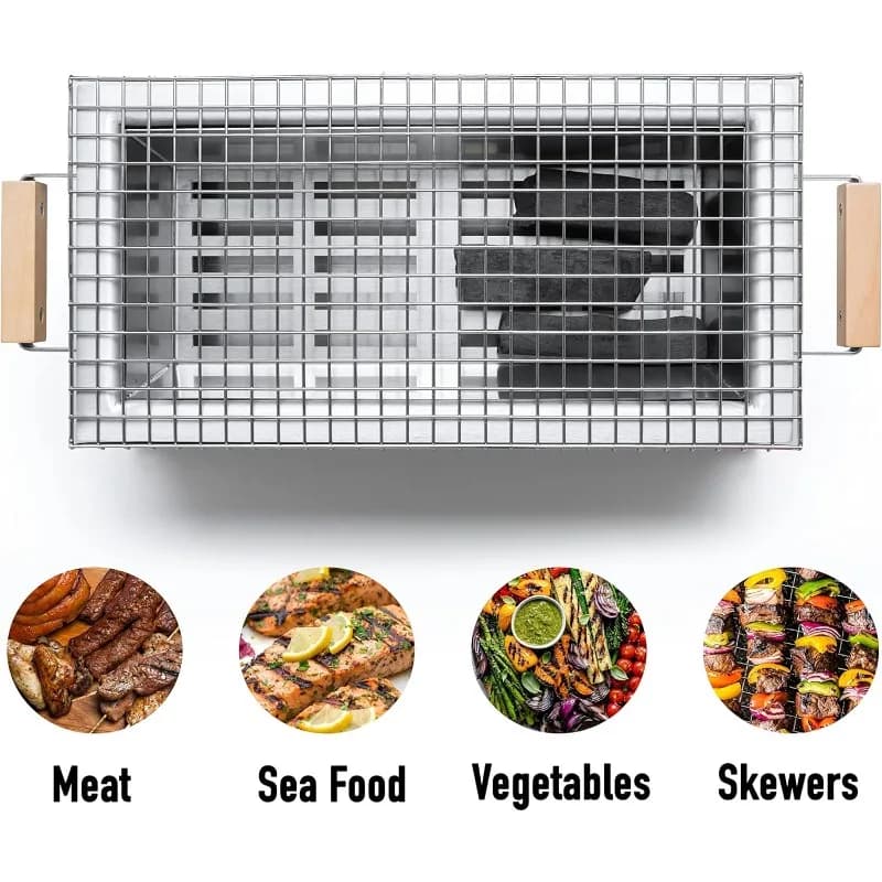 HOME.MG-168 Mini Grill Yakitori – BBQ Hibachi au charbon de bois de table de style japonais – Grill 