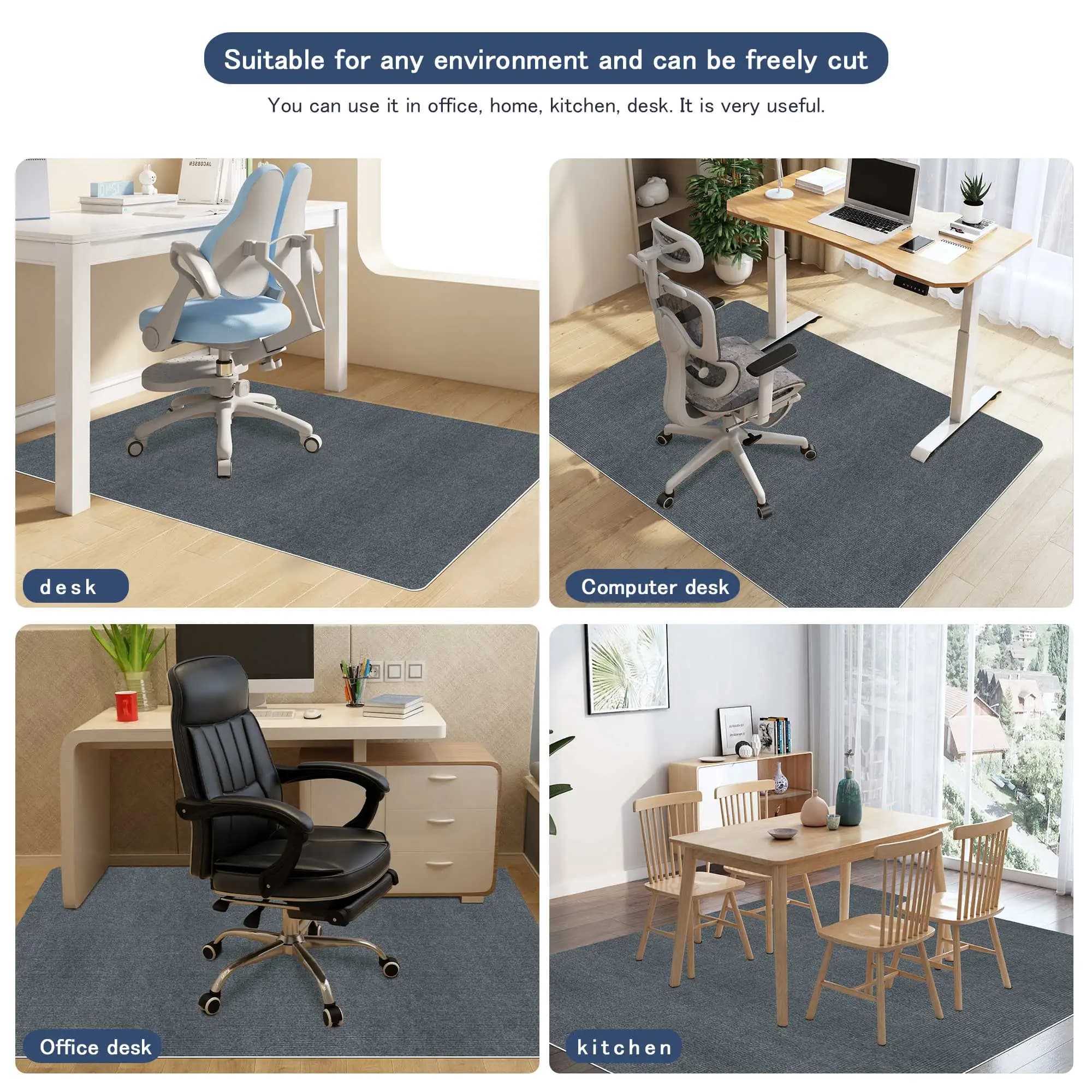 Keilymat 90x120cm tapis de chaise travail en bois dur bureau tapis de chaise roulante ordinateur cha