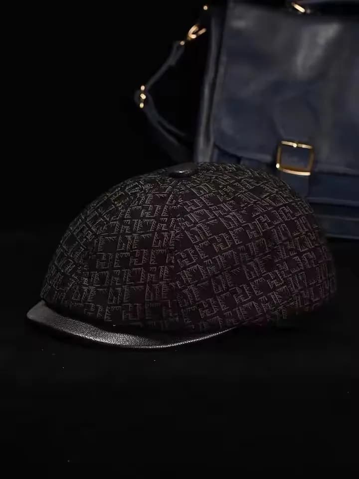Nouveau chapeau Boina en cuir véritable daim mat béret en peau de mouton chaud hiver coton hommes re