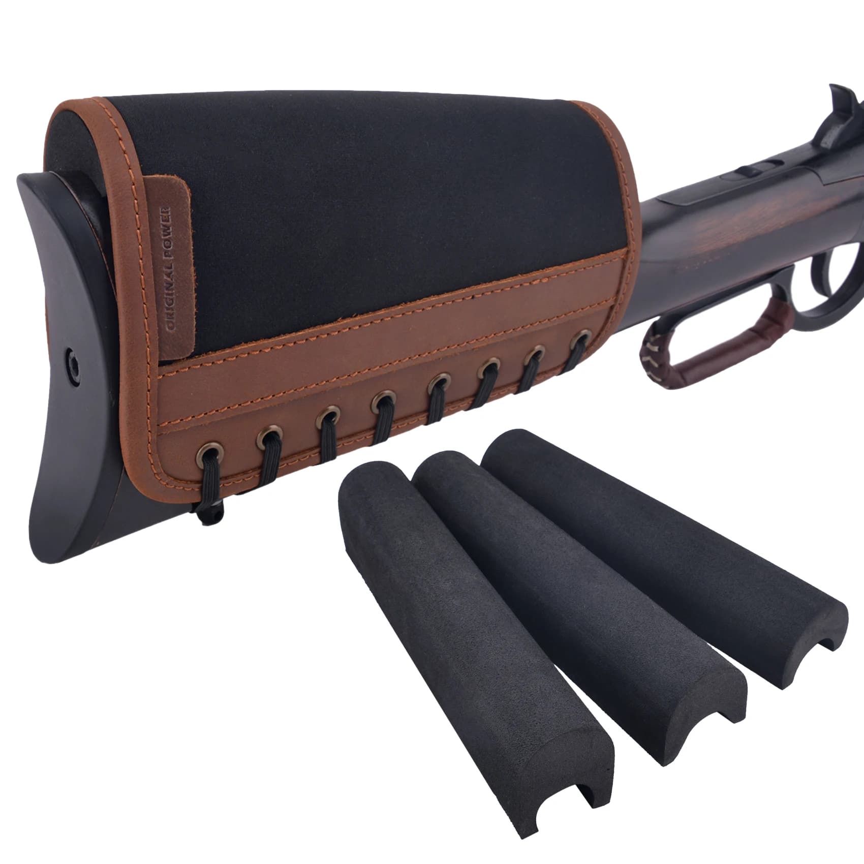Couverture de culasse de pistolet de fusil en cuir, coussin de repose-joue antidérapant avec 3 couss