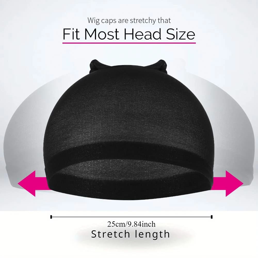 10 pièces bonnet de perruque en nylon bas bonnet de perruque élastique noir, marron, marron clair