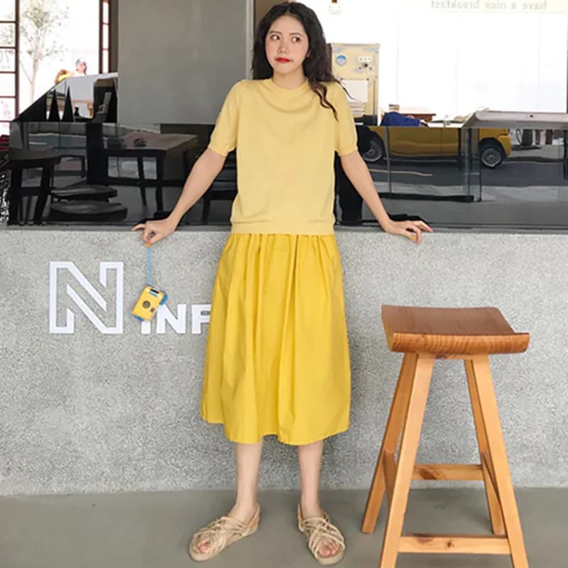 2026 été coton jupe femmes grande taille mode coréenne poche Aline soleil école taille haute jupe au