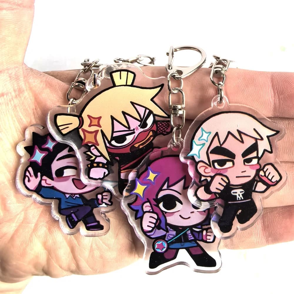 Garçon tordu Scott Pilgrim décolle porte-clés en acrylique cadeau d'anniversaire pour garçons et fil
