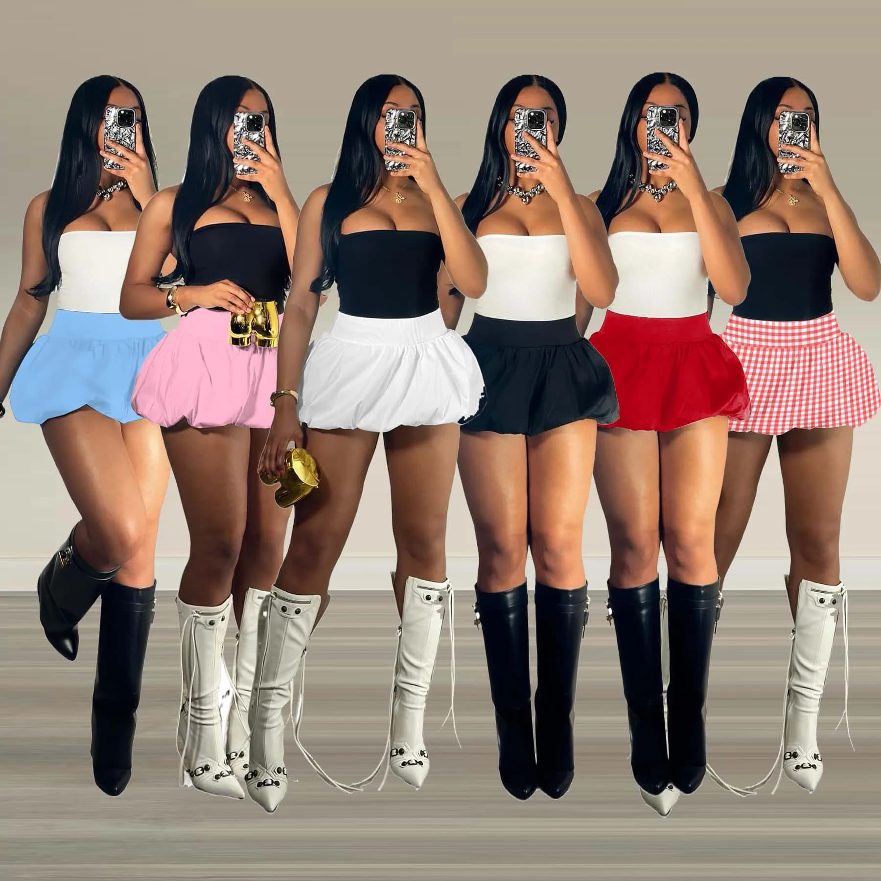 Mini jupe sexy bouffante pour femmes, Streetwear Y2K, Vêtements d'été, Taille haute, Crayon court, J